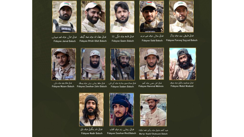 13 Freedom fighters sacrifices for success of Operation Dara-e-Bolan, 12 Martyrs were Fidayeen and one from Fateh Squad – BLA