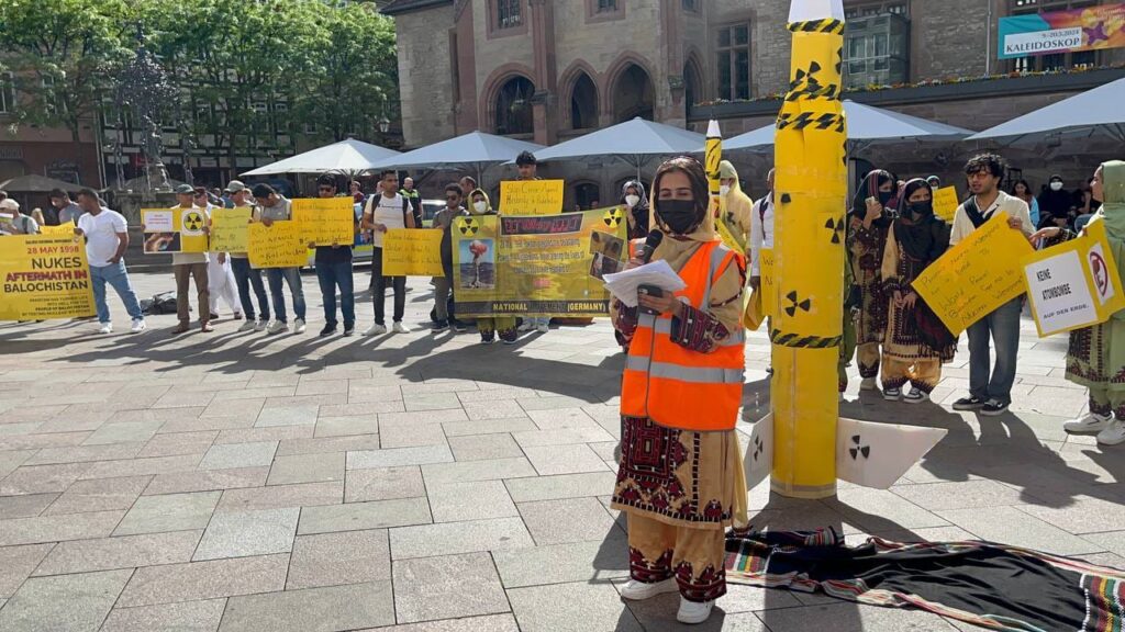 BNM Protests in Germany Against Pakistani Nuclear Tests in Balochistan