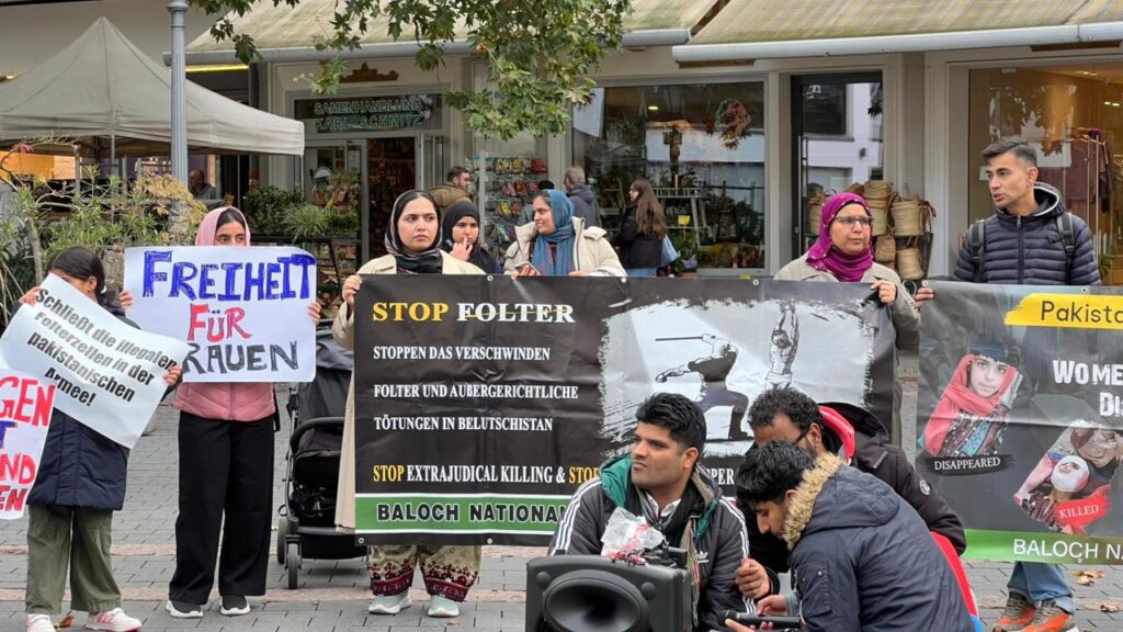 BNM Holds Protest in Germany, Accuses Global Powers of Supporting Pakistan’s Colonial Policies