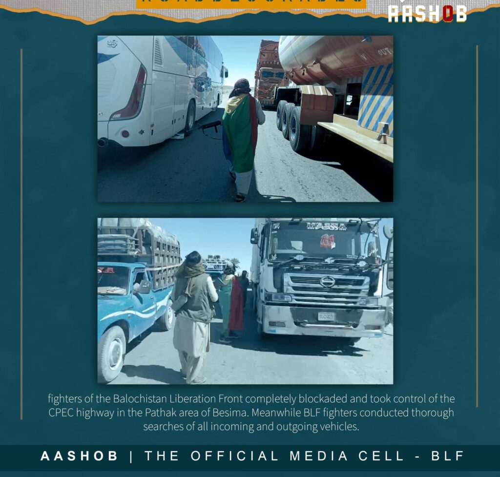 BLF Claims Six Operations Across Balochistan, Including Highway Blockade and Attacks on Pakistani Forces