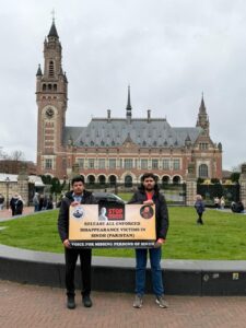 Protest by Voice for Missing Persons of Sindh Europe at the International Court of Justice
