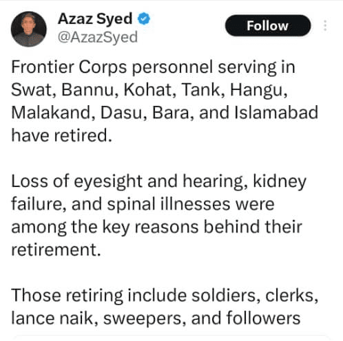 Guerrilla Warfare Takes a Toll: Pakistan Soldiers Face Psychological Trauma and Early Retirement