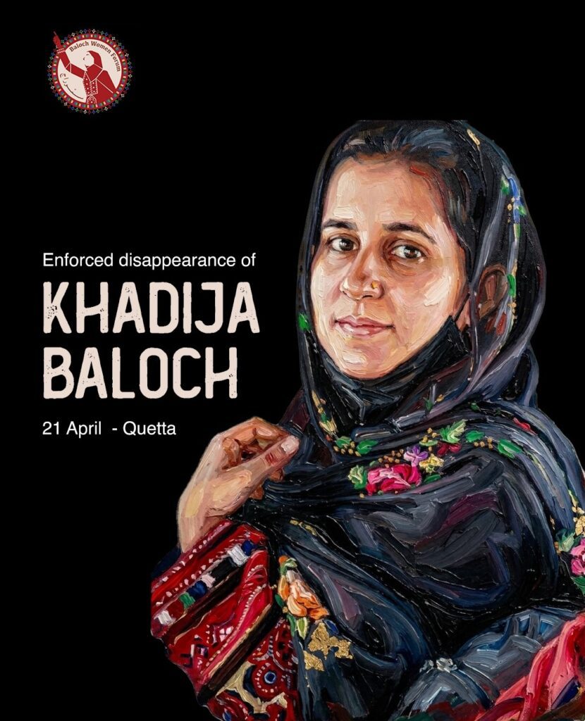 The enforced disappearances of Baloch women, including Khadija Baloch, are intolerable: BWF