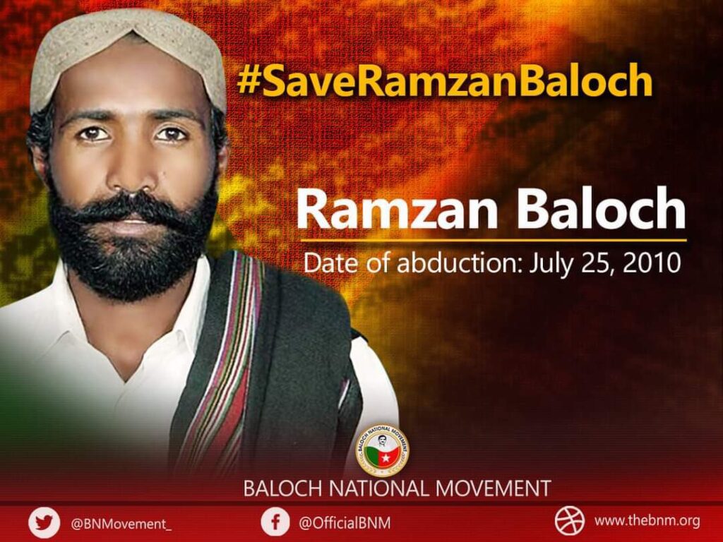 BNM Says Pakistan Army Has Held Member Mohammad Ramzan Since 2010 Without Charge