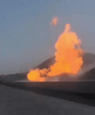 Gas pipeline destroyed