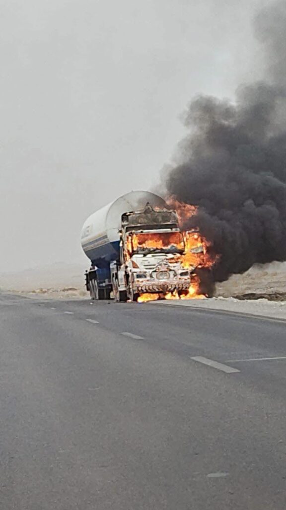 Fuel Tanker Torched on N-40 Highway in Chagai