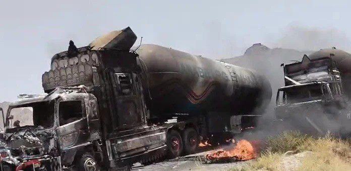 Noshki: Two Bowser Trailers Torched, Roadblock Set Up Between Kharan and Washuk, One Person Detained