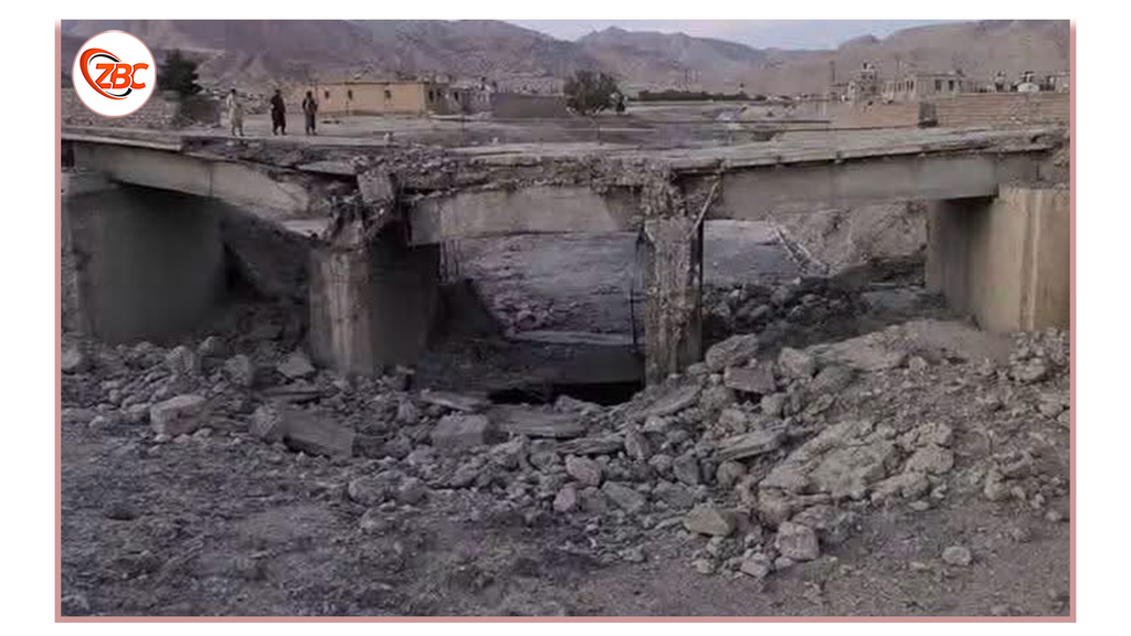 Destroyed bridge in mastung