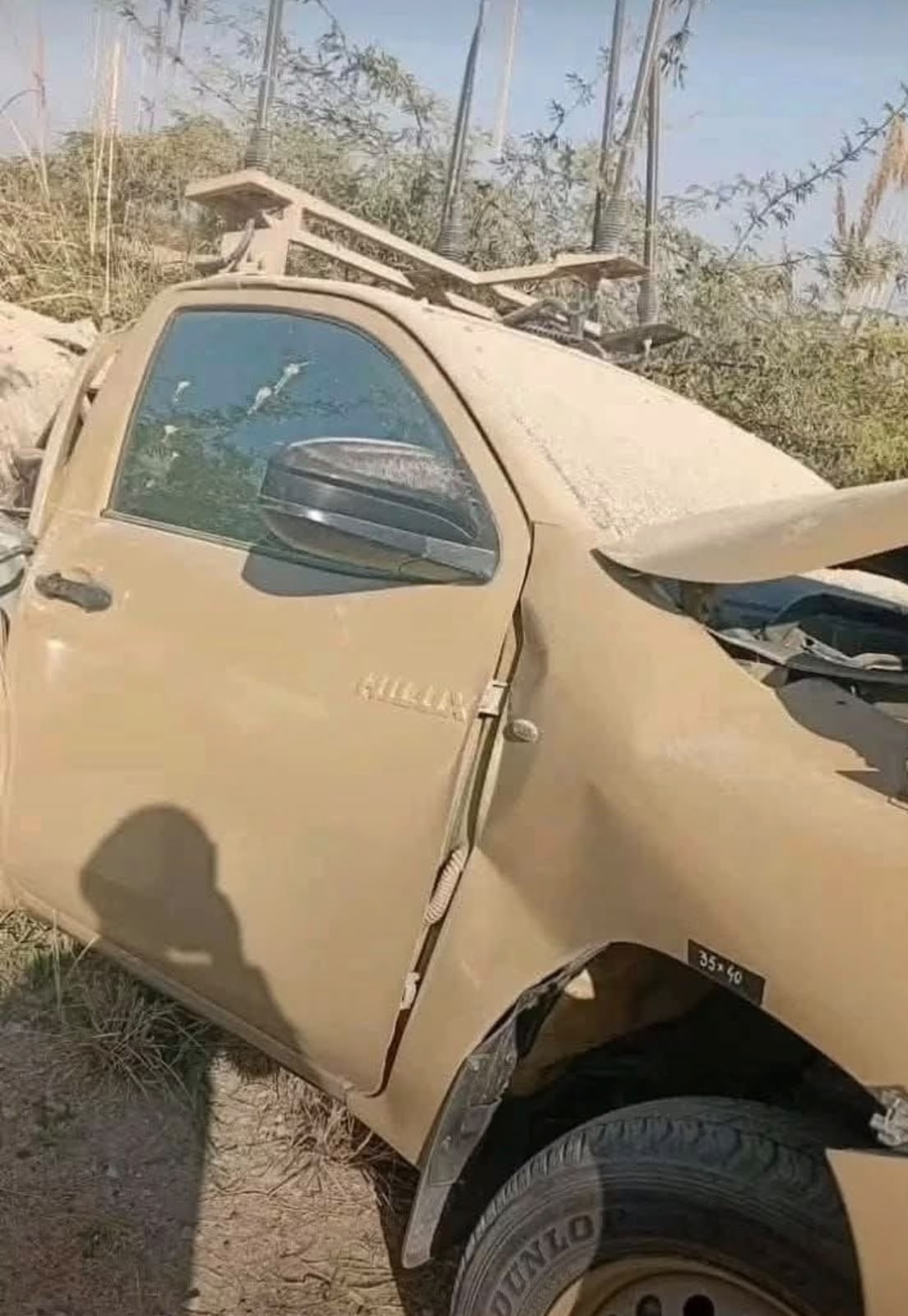 Army vehicles damaeged in the attack